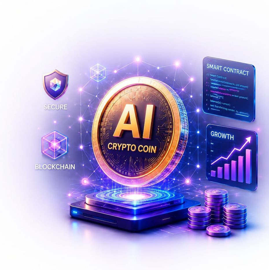AI Crypto Coin Development illustration