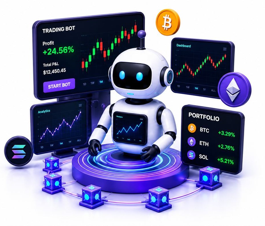 Crypto Trading Bot Development illustration