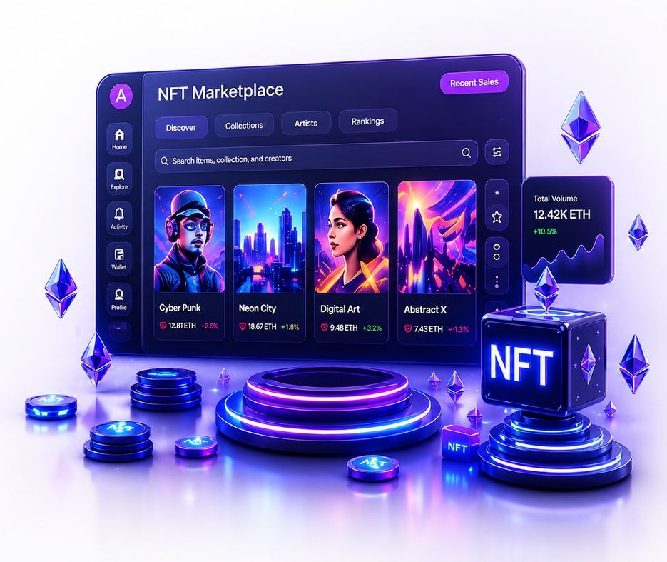NFT Marketplace Development illustration